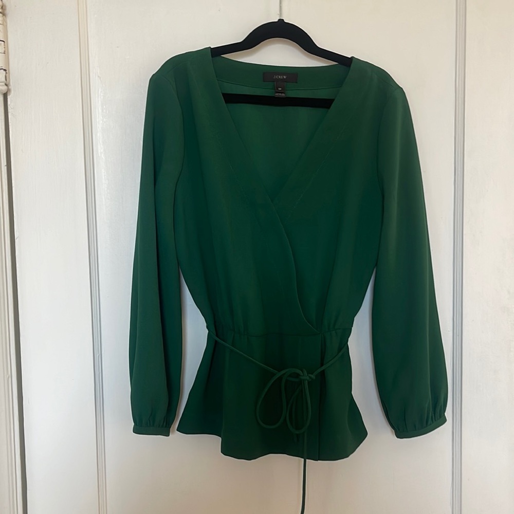 Beautiful emerald green J. Crew blouse